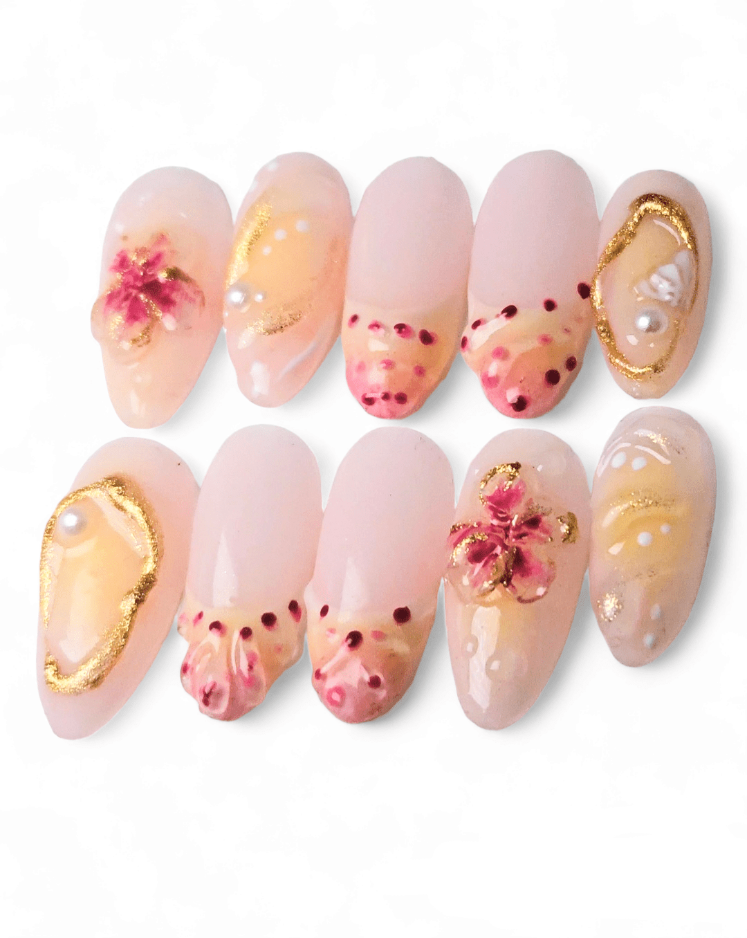 ongles floraux été 2026 press on nails